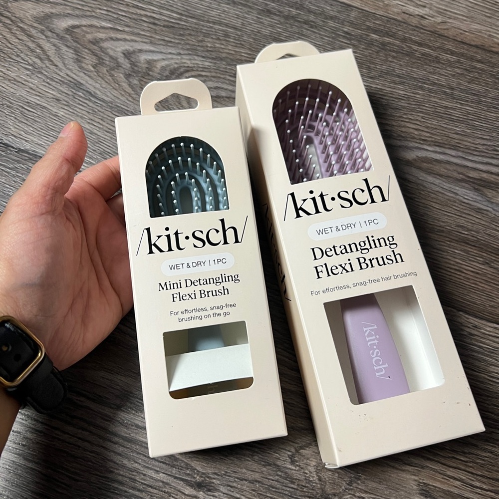 kitsch Detangling Flexi Brush Duo - Mint & Lilac